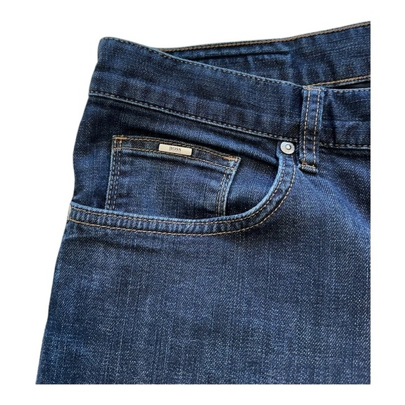 Hugo Boss Dark Wash Straight Leg Jeans With Stretch - Size 36/34 - Picture 5 of 15
